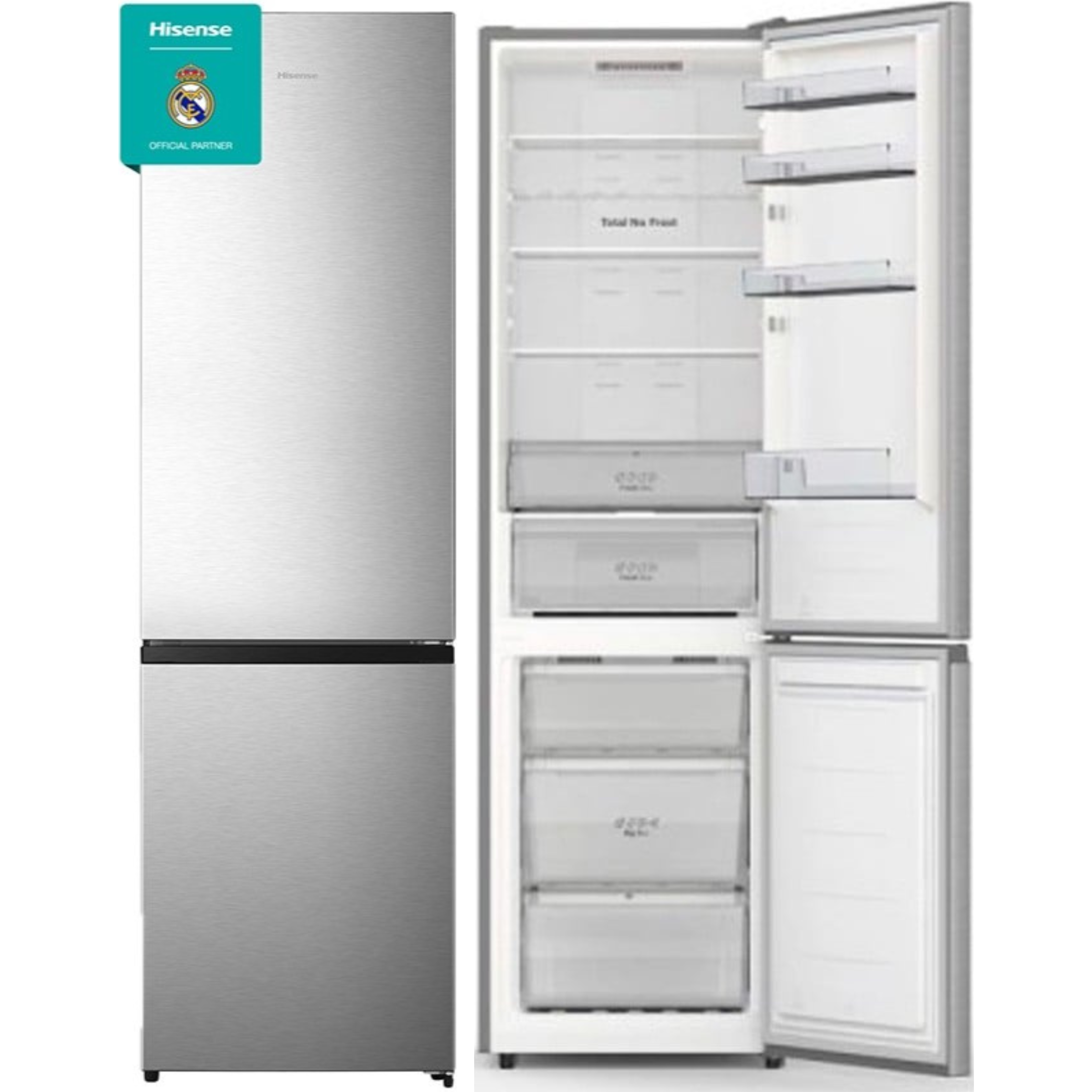 FRIGORÍFICO COMBI HISENSE RB440N4ACC 202x60x58, NO FROST, INOX