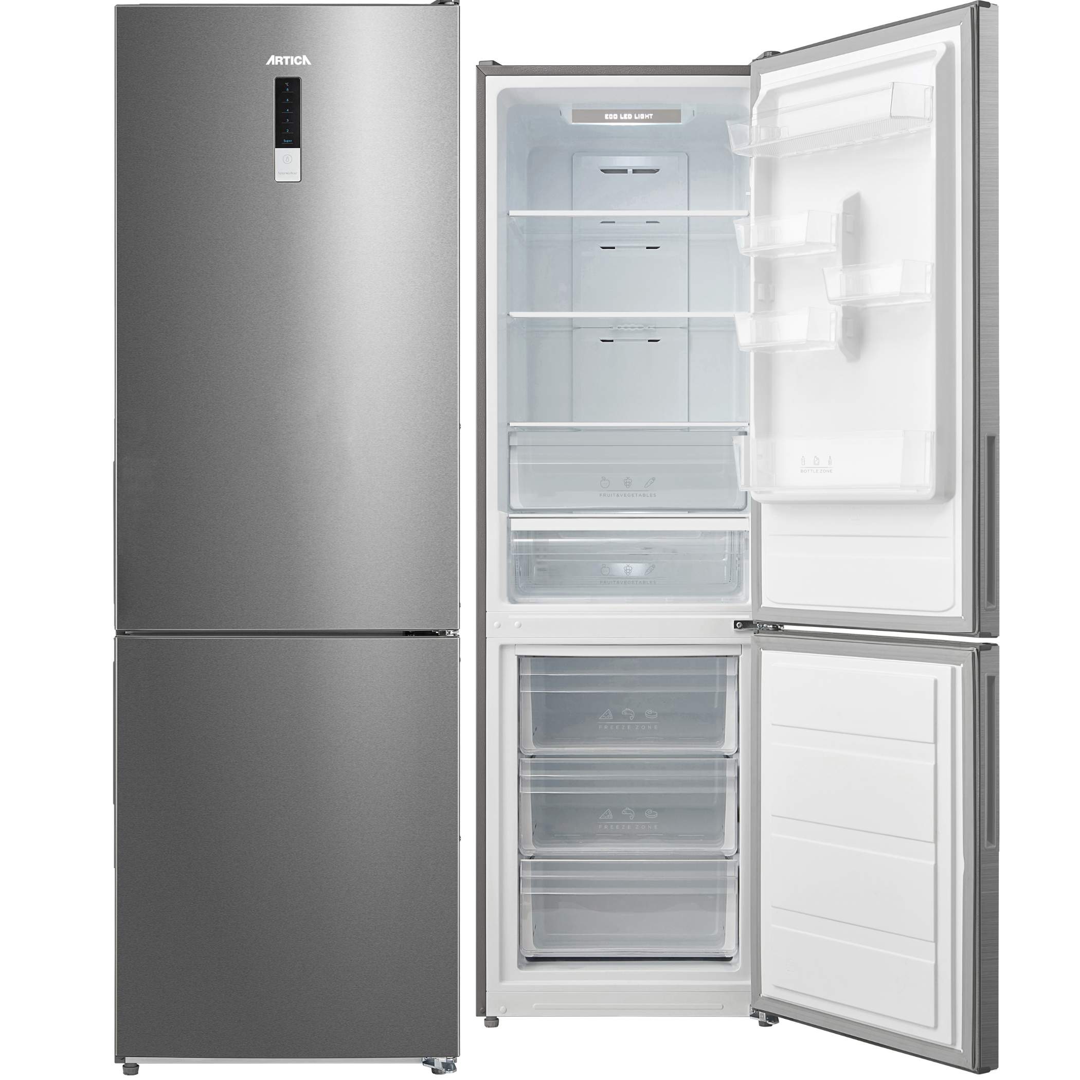 FRIGORÍFICO COMBI ARTICA AEFC188601EDX, 188x60, NO FROST, INOX