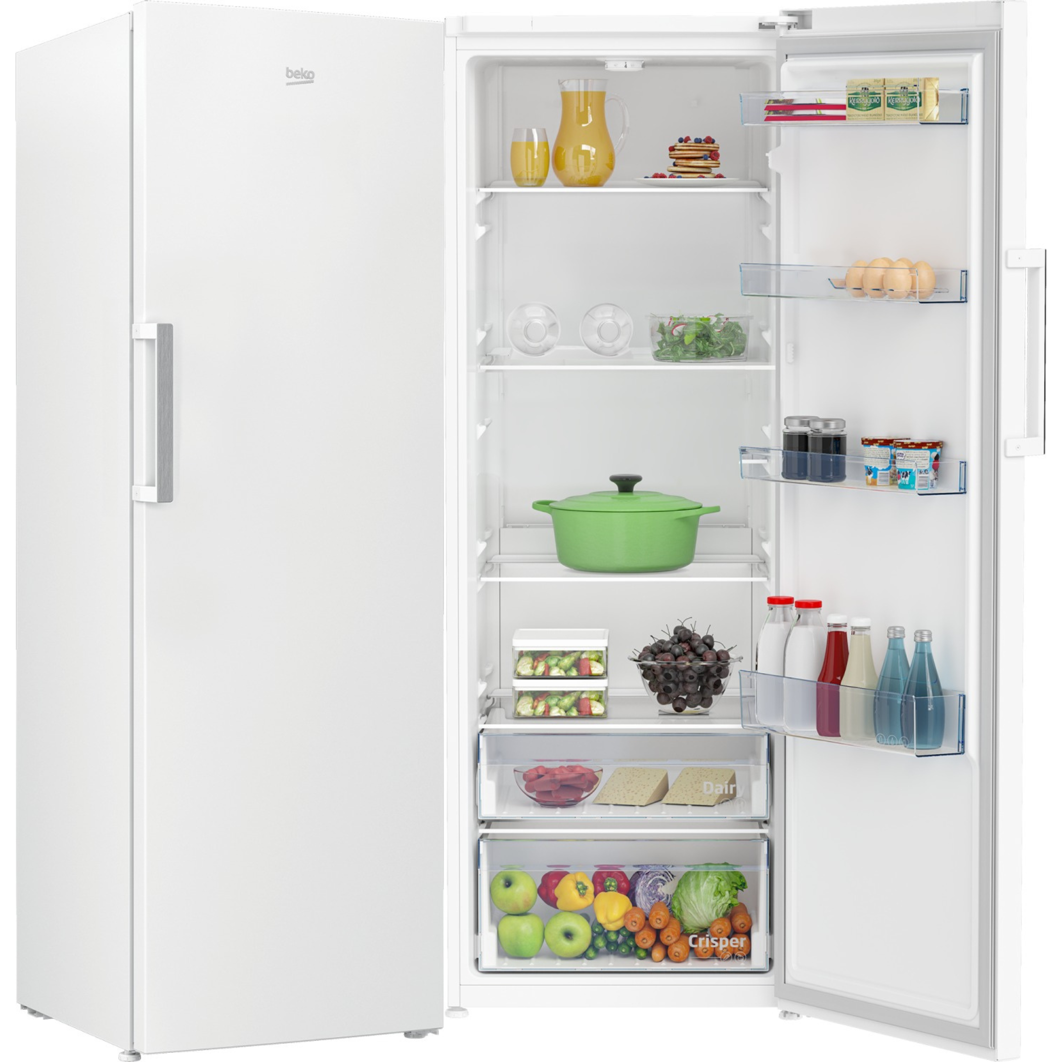 FRIGORÍFICO BEKO RSSE415M41WN, 172x60x70, 1 PUERTA, CÍCLICO, BLANCO - E