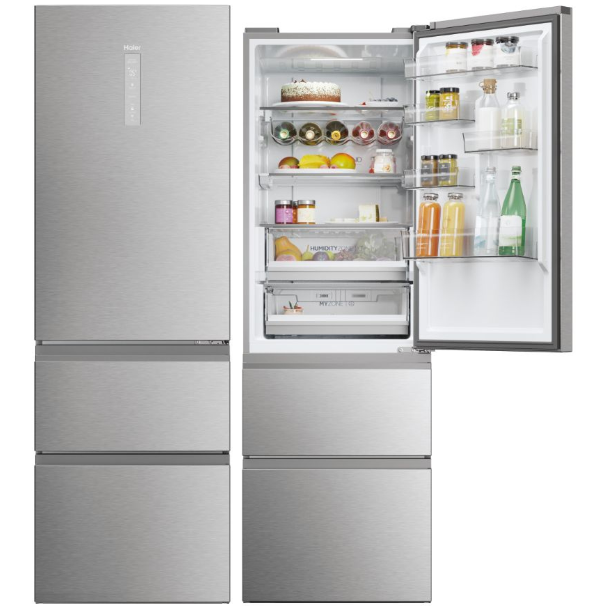FRIGORÍFICO COMBI HAIER HTW5618CNMG 185x60 NOFROST INOXIDABLE WIFI
