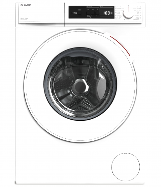 LAVADORA SHARP ESNFA8121WD, 8K, DISPLAY, BLANCA, 12000R - A