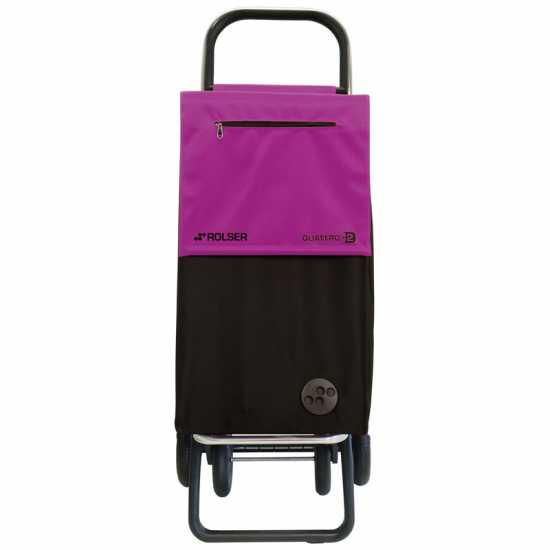 CARRO-COMPRA ROLSER SBE001 SBELTA MF4.2 NEGRO/MALVA - 4RUEDAS - 44L