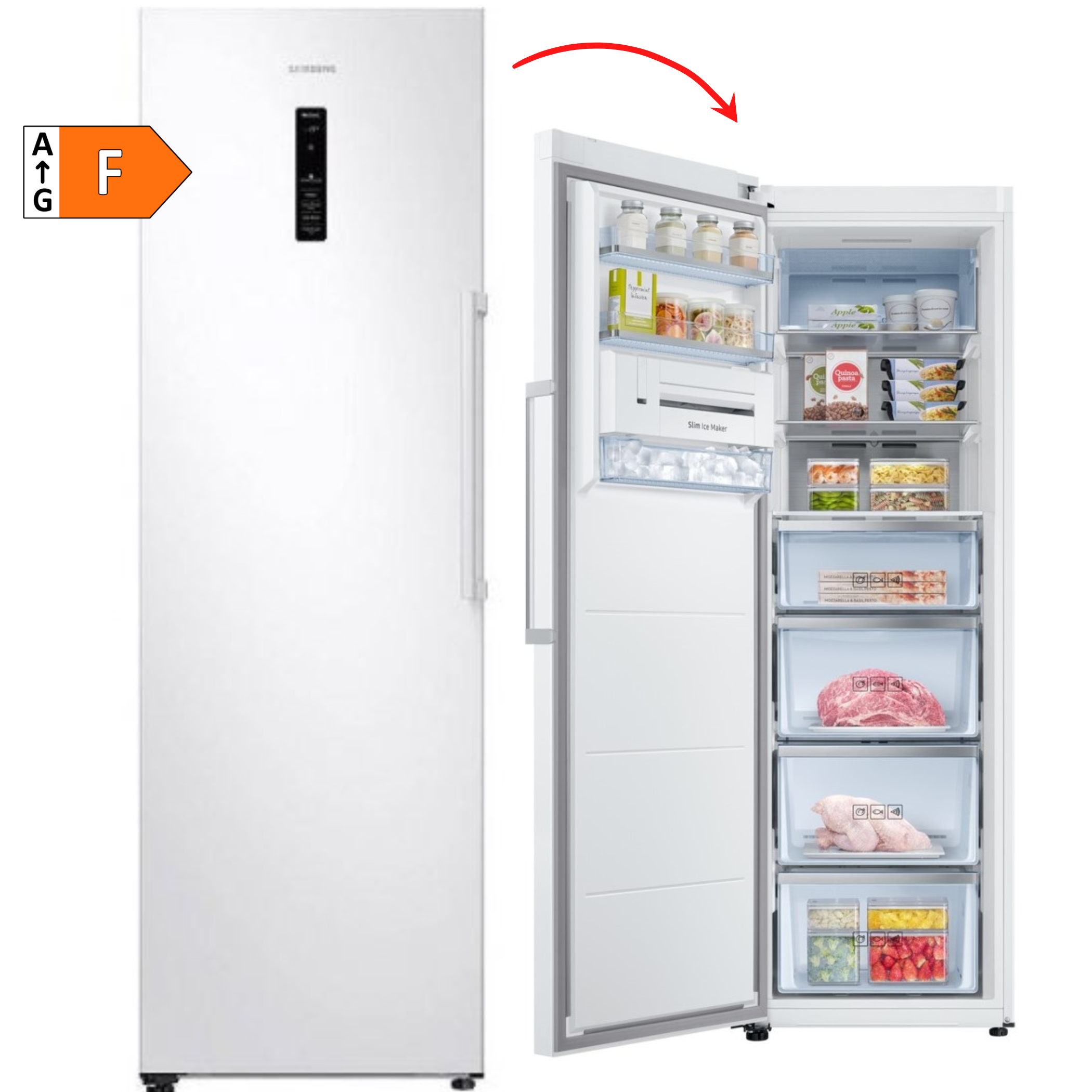 CONGELADOR VERTICAL SAMSUNG RZ32M7535WW 185x60 BLANC - F