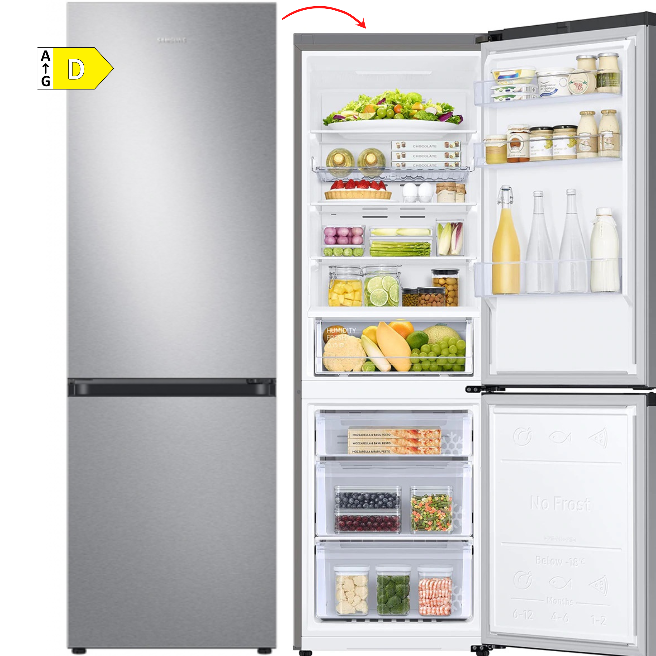 FRIGORÍFICO COMBI SAMSUNG RB34T602DSA 185x60 NOFROST INOX - D