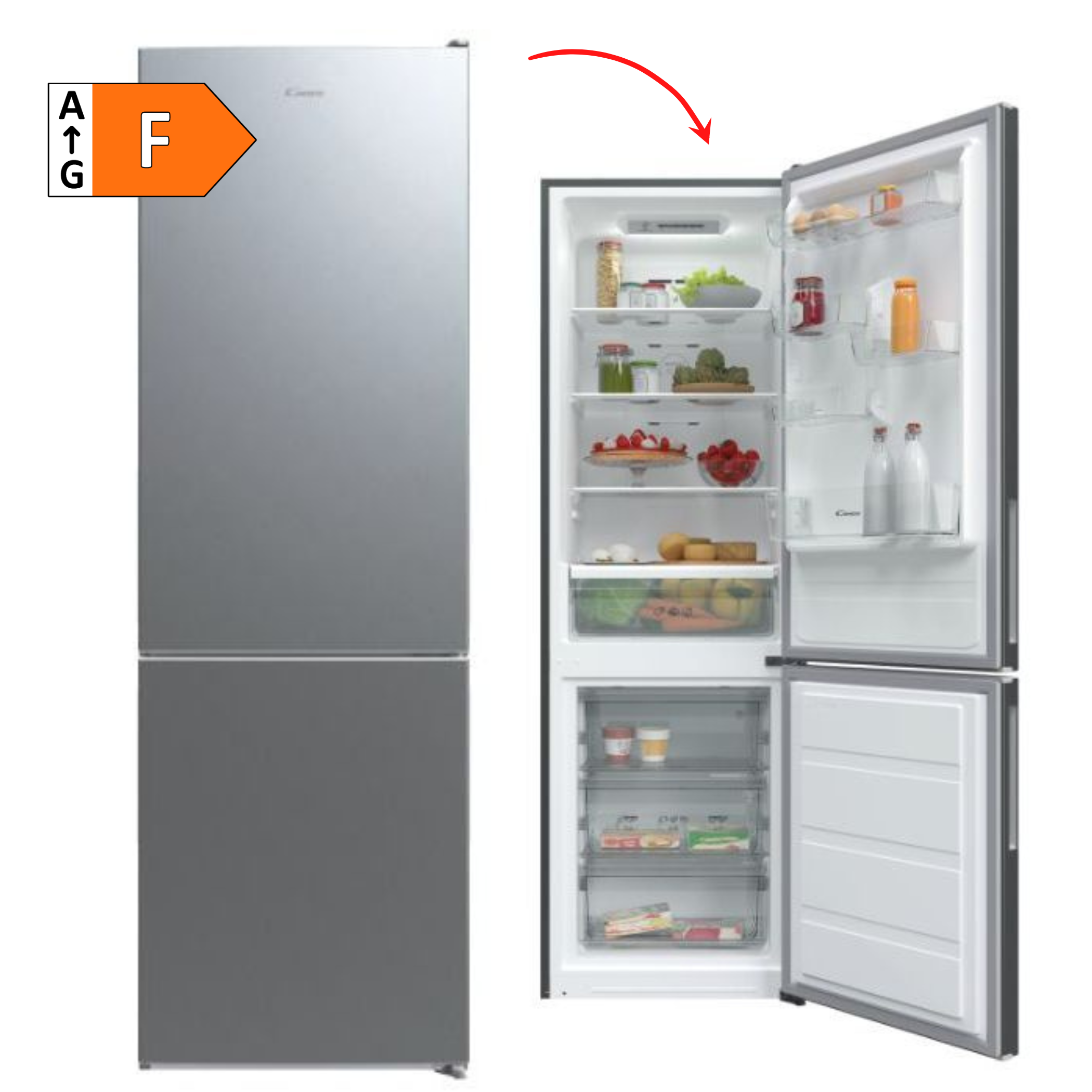 FRIGORÍFICO COMBI CANDY CVBNM6182XP/SN NOFROST 188x60 INOX - F