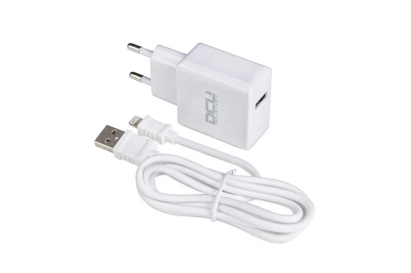 CARGADOR DCU USB 5V 2.4A Y CABLE LIGHTNING 1M