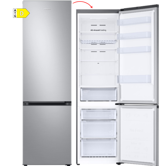 FRIGORÍFICO COMBI SAMSUNG RB38T602DSA/EF 203x60 INOXIDABLE - D