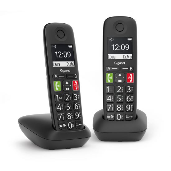 TELÉFONO DECT GIGASET E290 NEGRO DUO TELÉFONO DECT GIGASET E290 NEGRO DUO