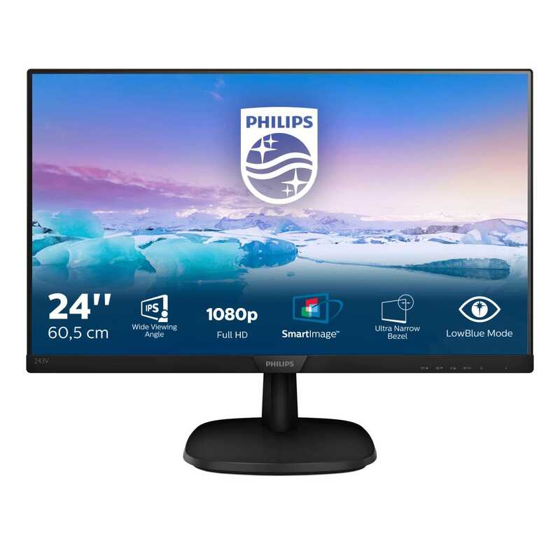 MONITOR PHILIPS 23.8" 243V7QDSB/00 FHD/IPS/HDMI MONITOR PHILIPS 23.8" 243V7QDSB/00 FHD/IPS/HDMI