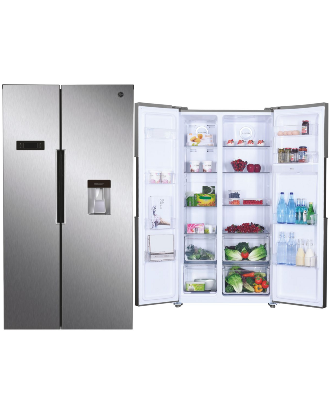 FRIGORÍFICO HOOVER HHSBSO6174XWD, 177x90, DISPLAY, INOXIDABLE - E