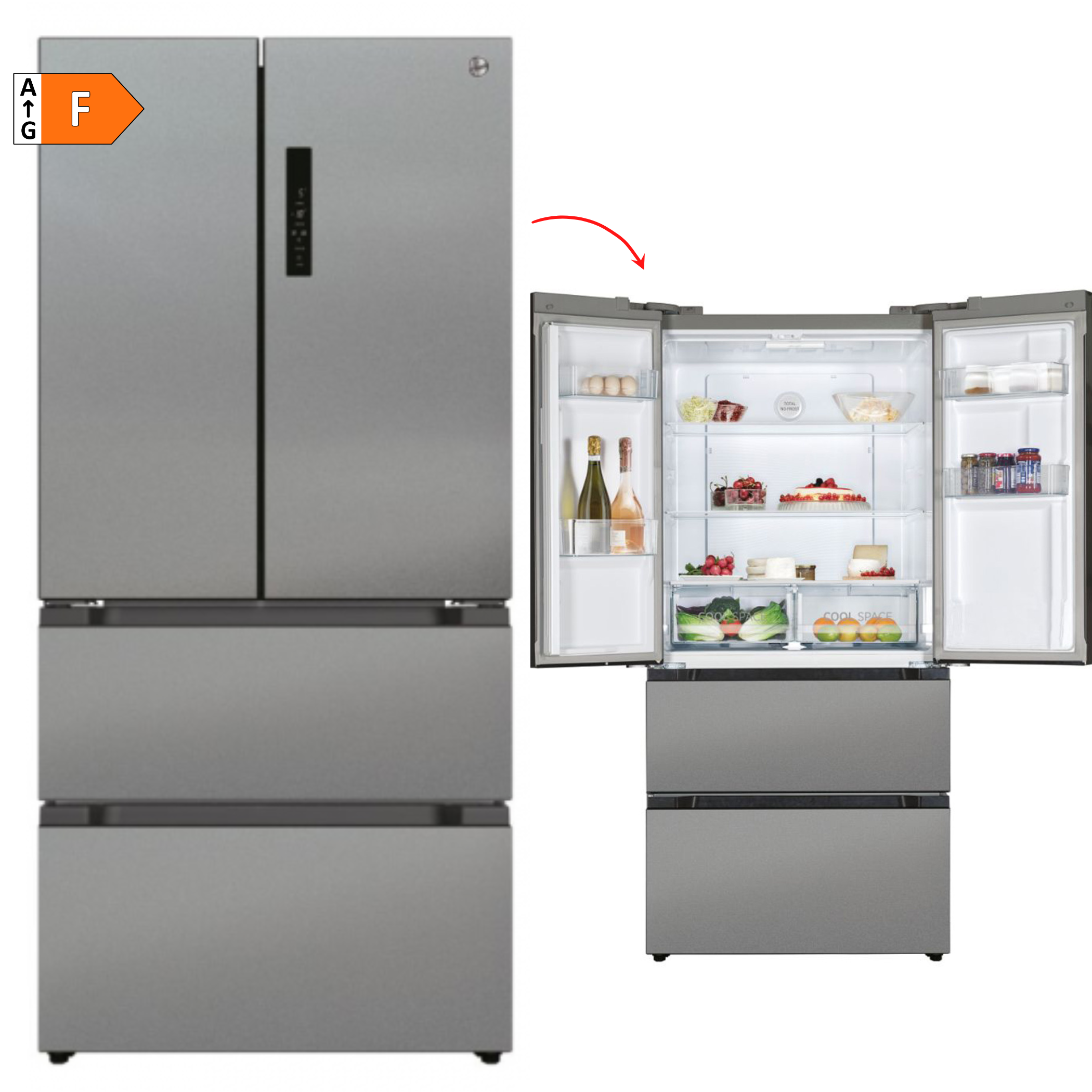 FRIGORÍFICO HOOVER HSF818FX 183x83,6 DISPLAY FRENCHDOOR INOX - F