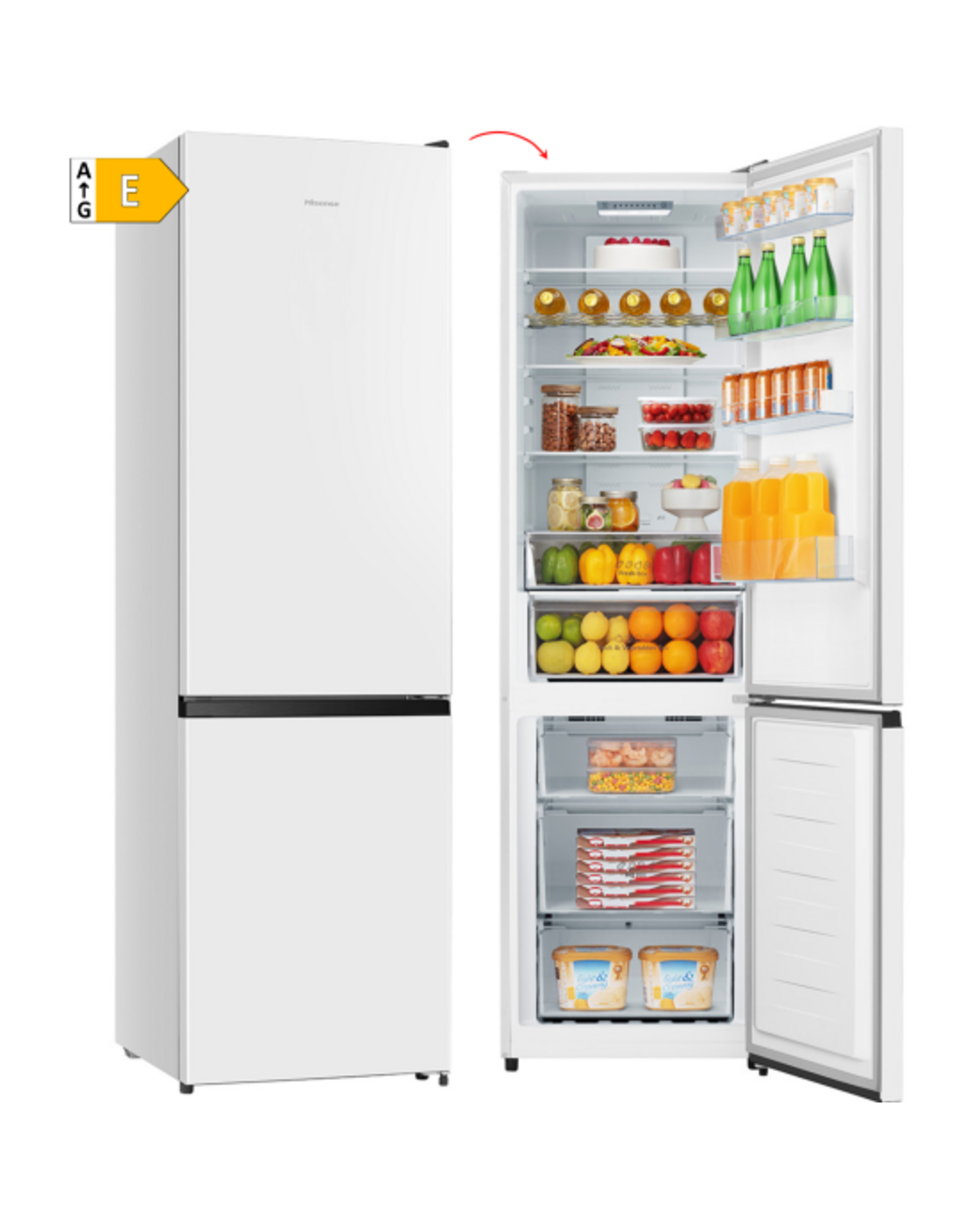 FRIGORÍFICO COMBI HISENSE RB440N4BWE, 200x60, BLANCO - E