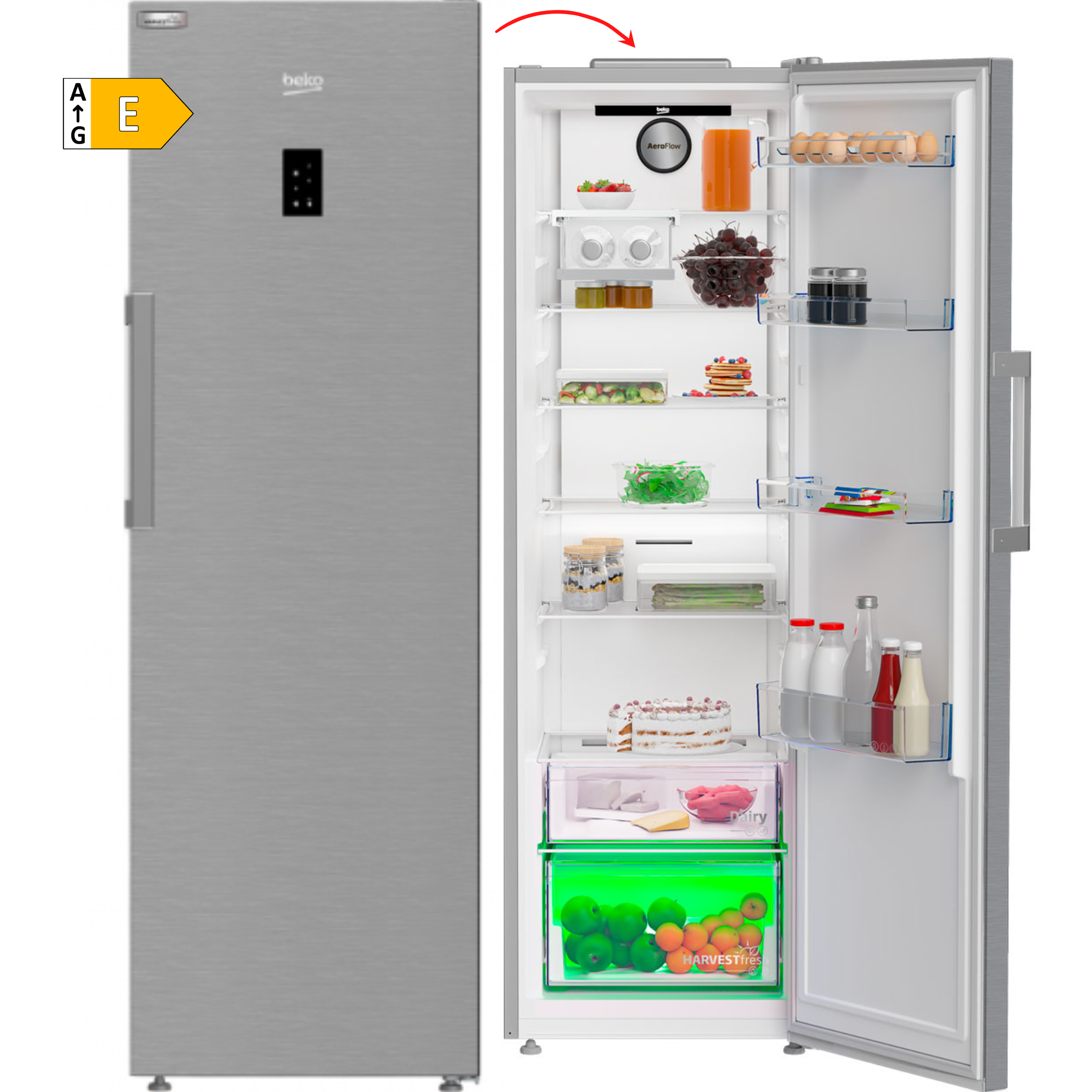 FRIGORÍFICO BEKO B3RMLNE444HXB 185x60 1P NOFROST LOOK INOX - E