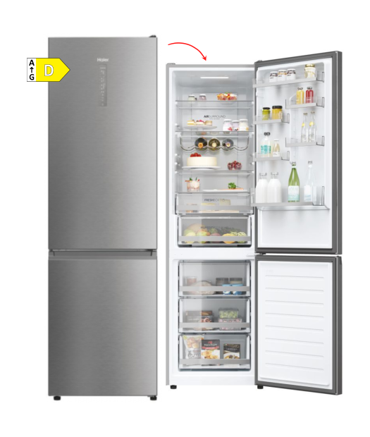 FRIGORÍFICO COMBI HAIER HDW3620DNPK 200x60x67 NOFROST WIFI INOX