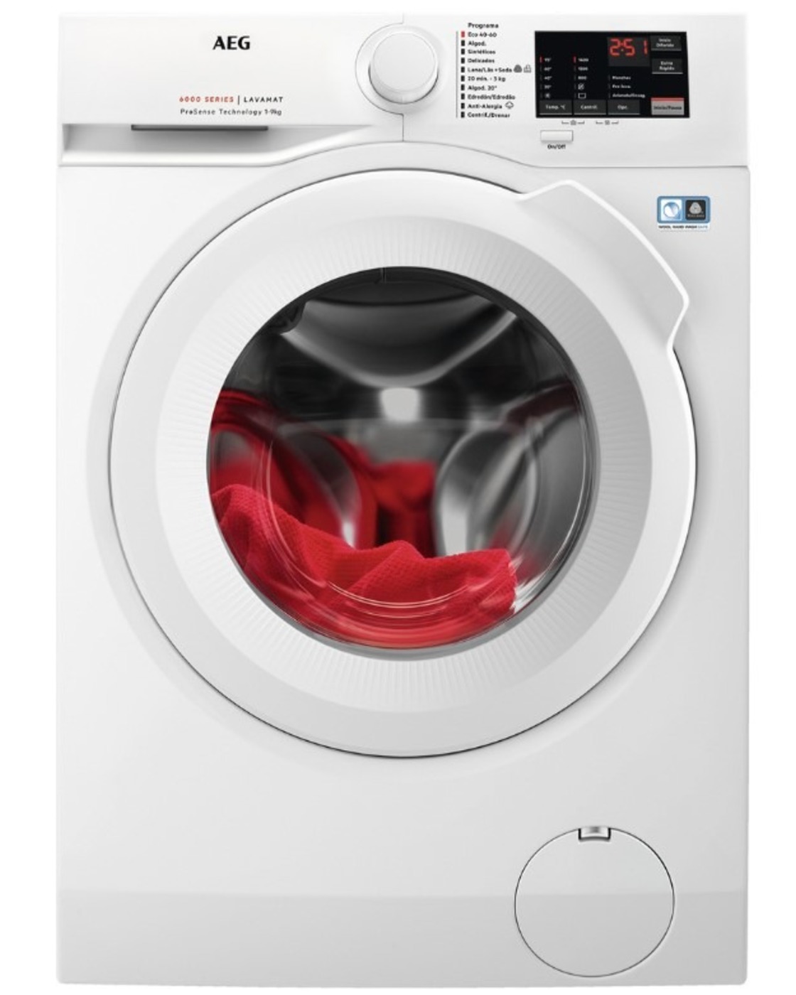 LAVADORA AEG L6FBI947P 9K 1400R DISPLAY PROSENSE BLANCA - A