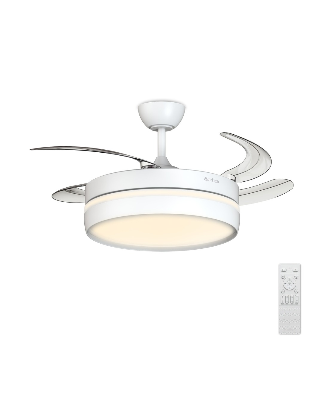 VENTILADOR TECHO RETRACTIL ARTICA AVTECHR72B, BLANCO - 72W
