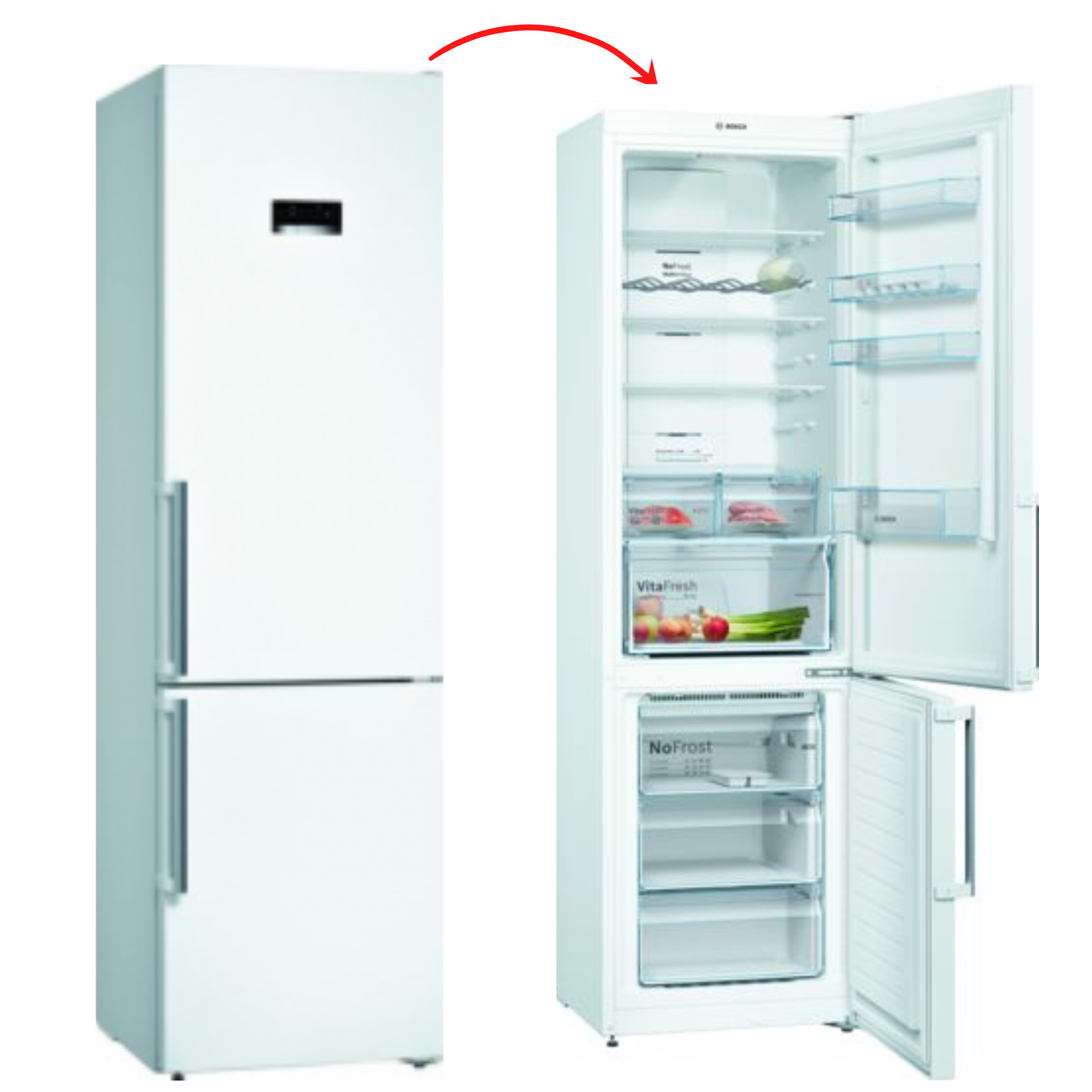 FRIGORÍFICO COMBI BOSCH KGN39XWDP 203x60 NOFROST BLANCO - D