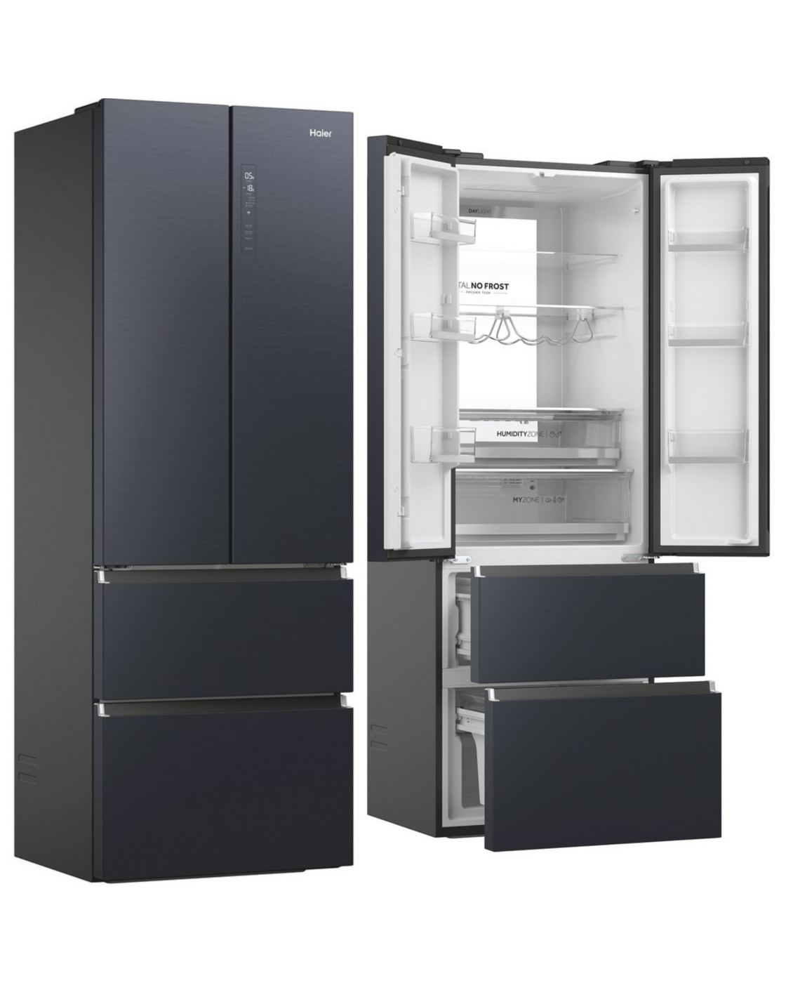 FRIGORÍFICO COMBI HAIER HFW7720ENMB 200x70 NEGRO 4PUERTAS - E