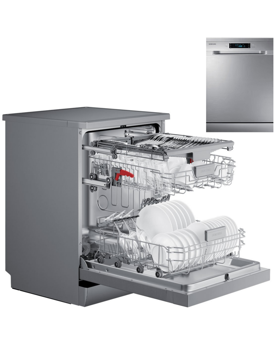 LAVAVAJILLAS SAMSUNG DW60CG550FSRET, 14 SERVICIOS, 3ª BANDEJA, DISPLAY, INOX
