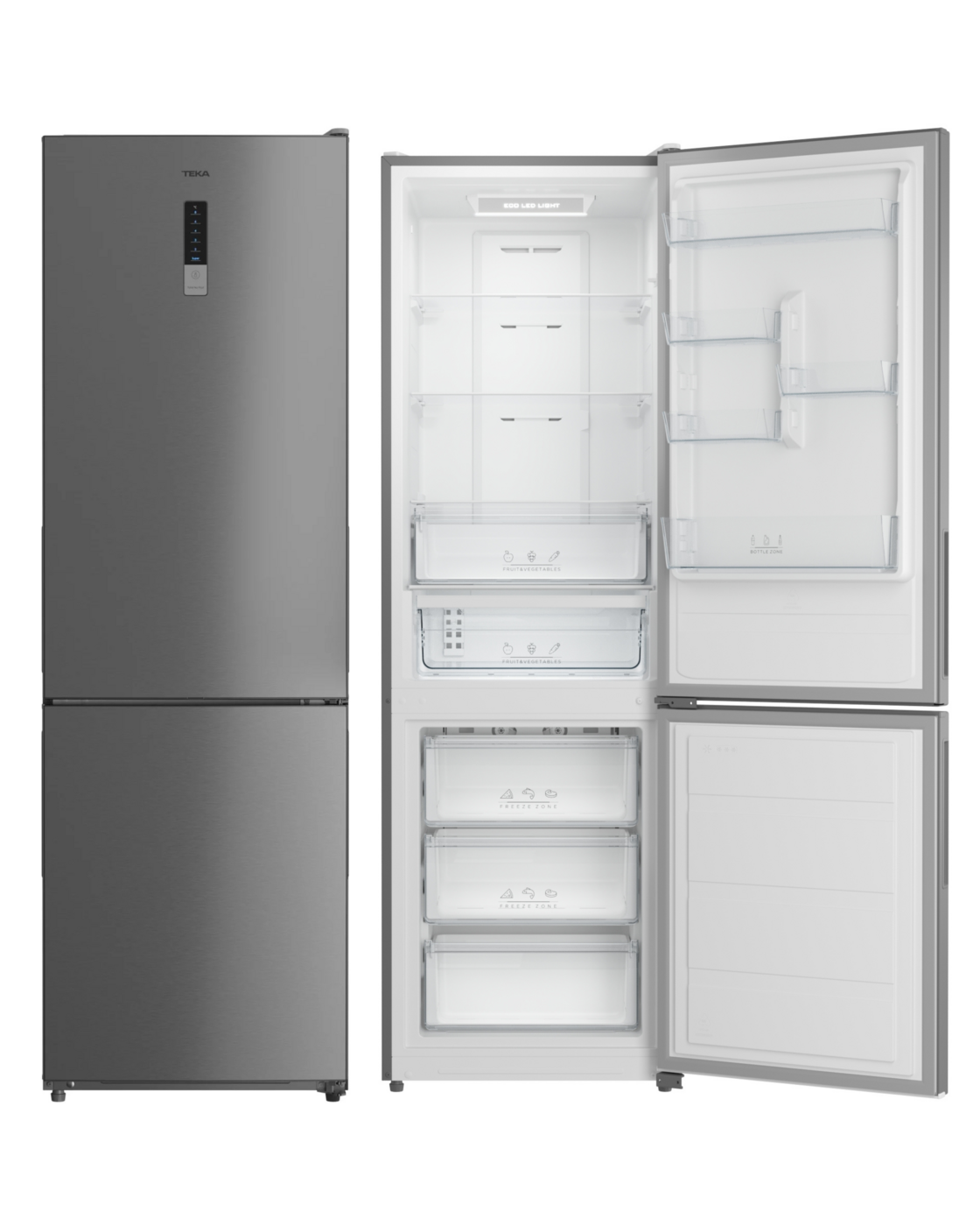 FRIGORÍFICO COMBI TEKA NFL345C, 188x60, NO FROST, INOX, DISPLAY, 40672051 - E