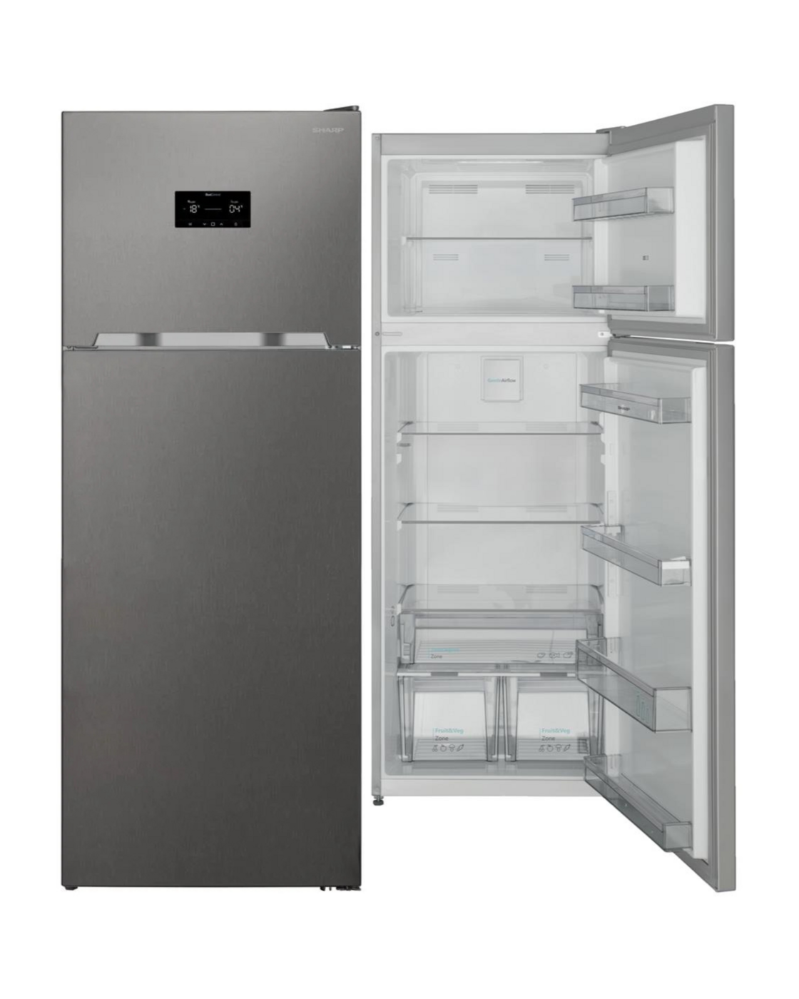 FRIGORÍFICO SHARP SJTE435H4IEU, 183x70x65, 2 PUERTAS, NO FROST, INOX - E