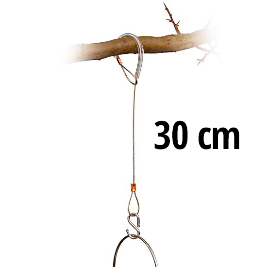 HR-1 Cable con gancho para colgar comederos o cajas nido en ramas, de 30cm