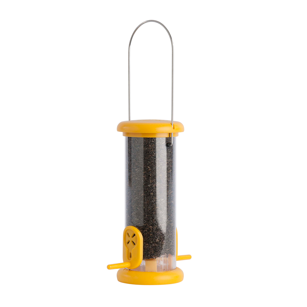 TO-N1Y 'RING PULL' Comedero tubular para aves silvestres pequeño especial para negrillo fácil de limpiar