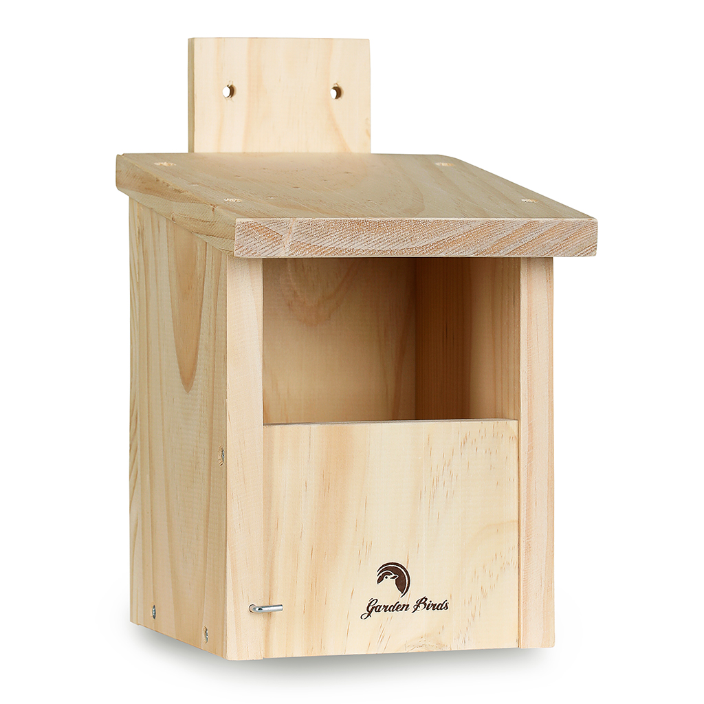Caja nido de madera para petirrojo y lavandera