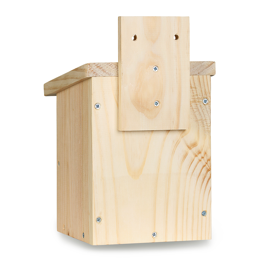 Caja nido de madera para petirrojo y lavandera