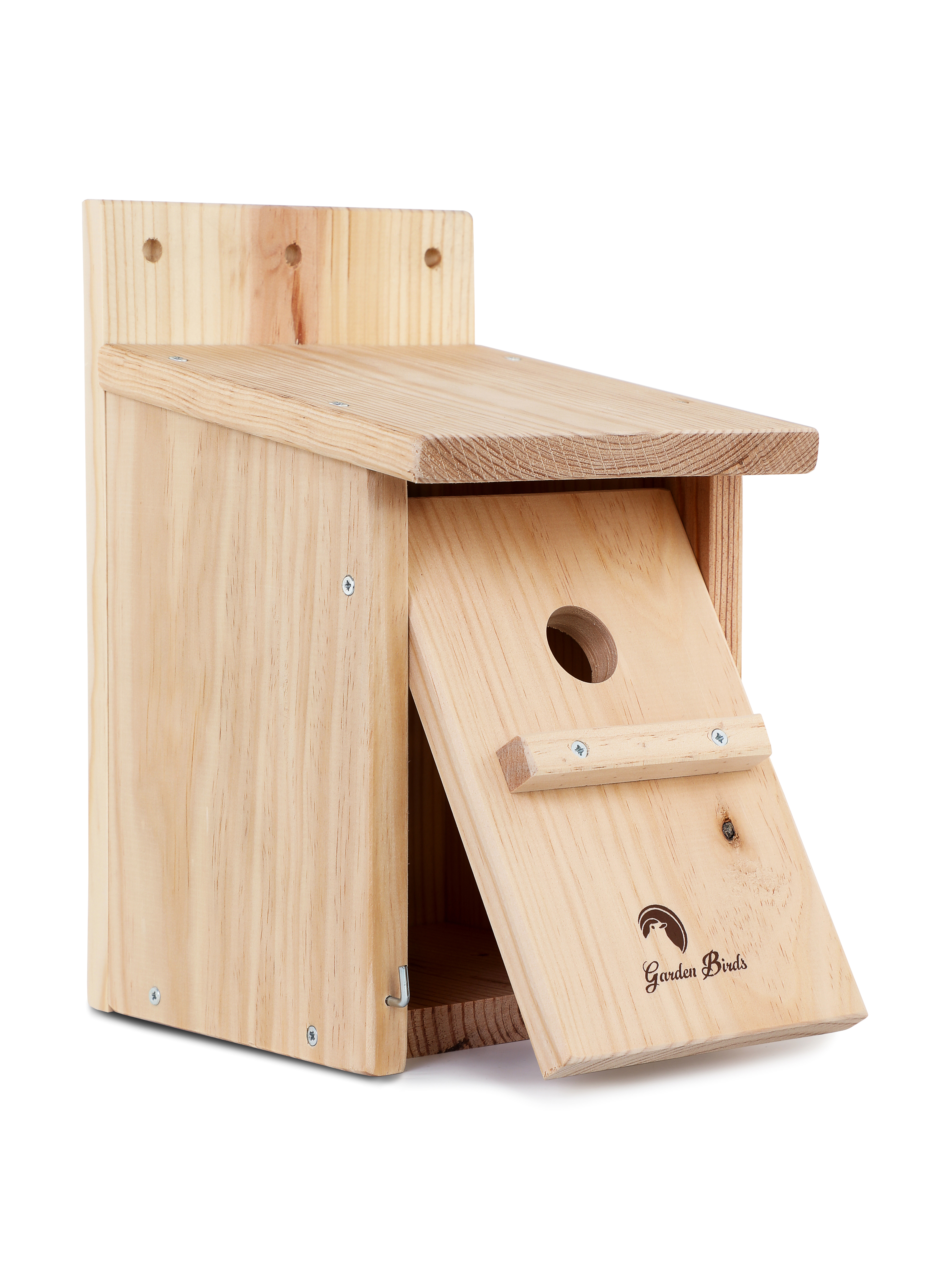 Caja nido de madera para pájaros pareada 26mm