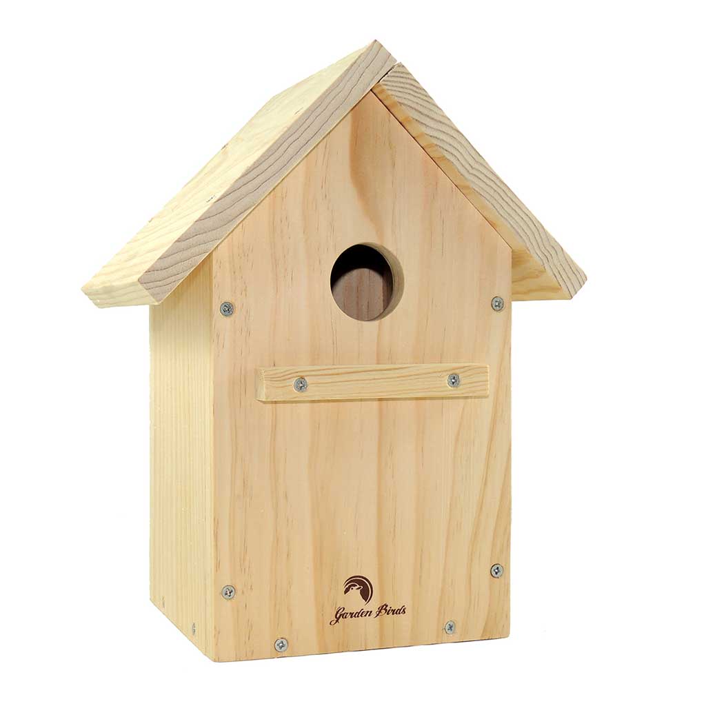 Caja nido de madera para pájaros a dos aguas