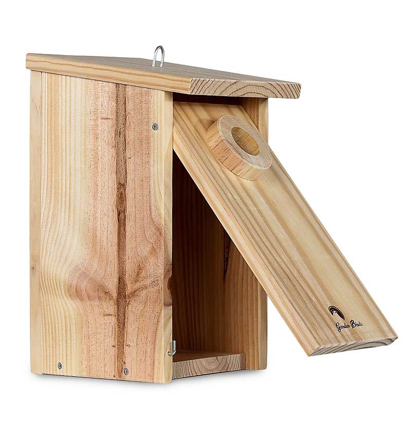 Caja nido de madera antidepredadores