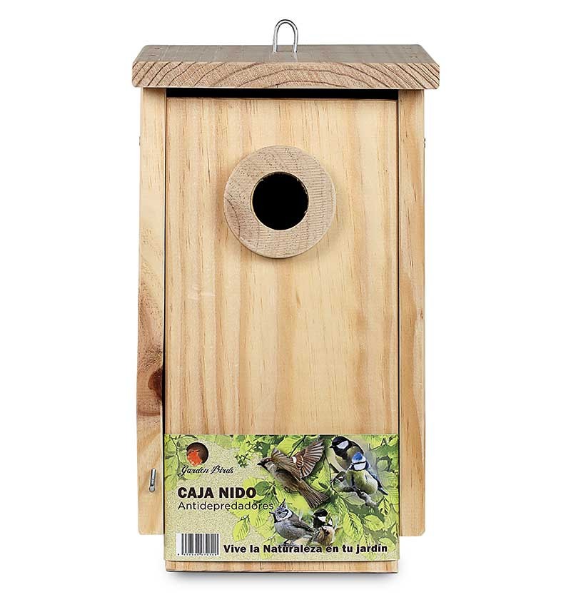 Caja nido de madera antidepredadores