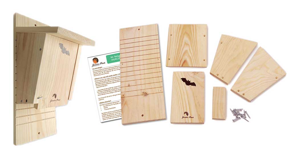 Caja nido para murciélagos. Kit de construcción educativo