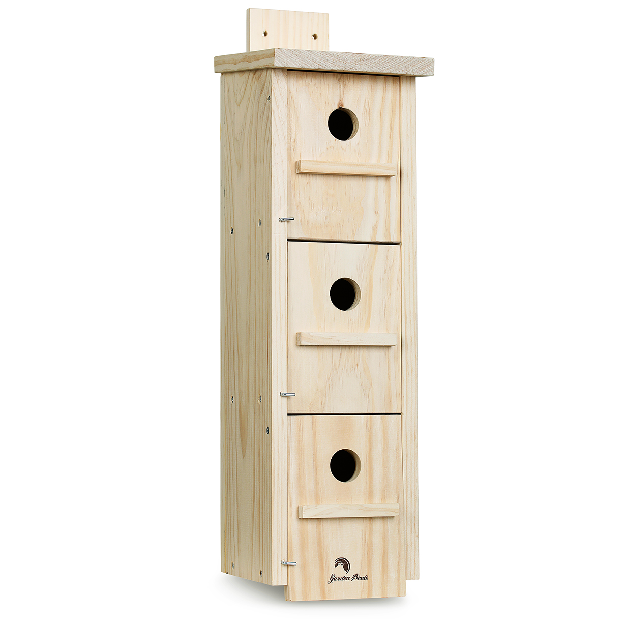 Caja nido de madera triple para colonia de gorriones