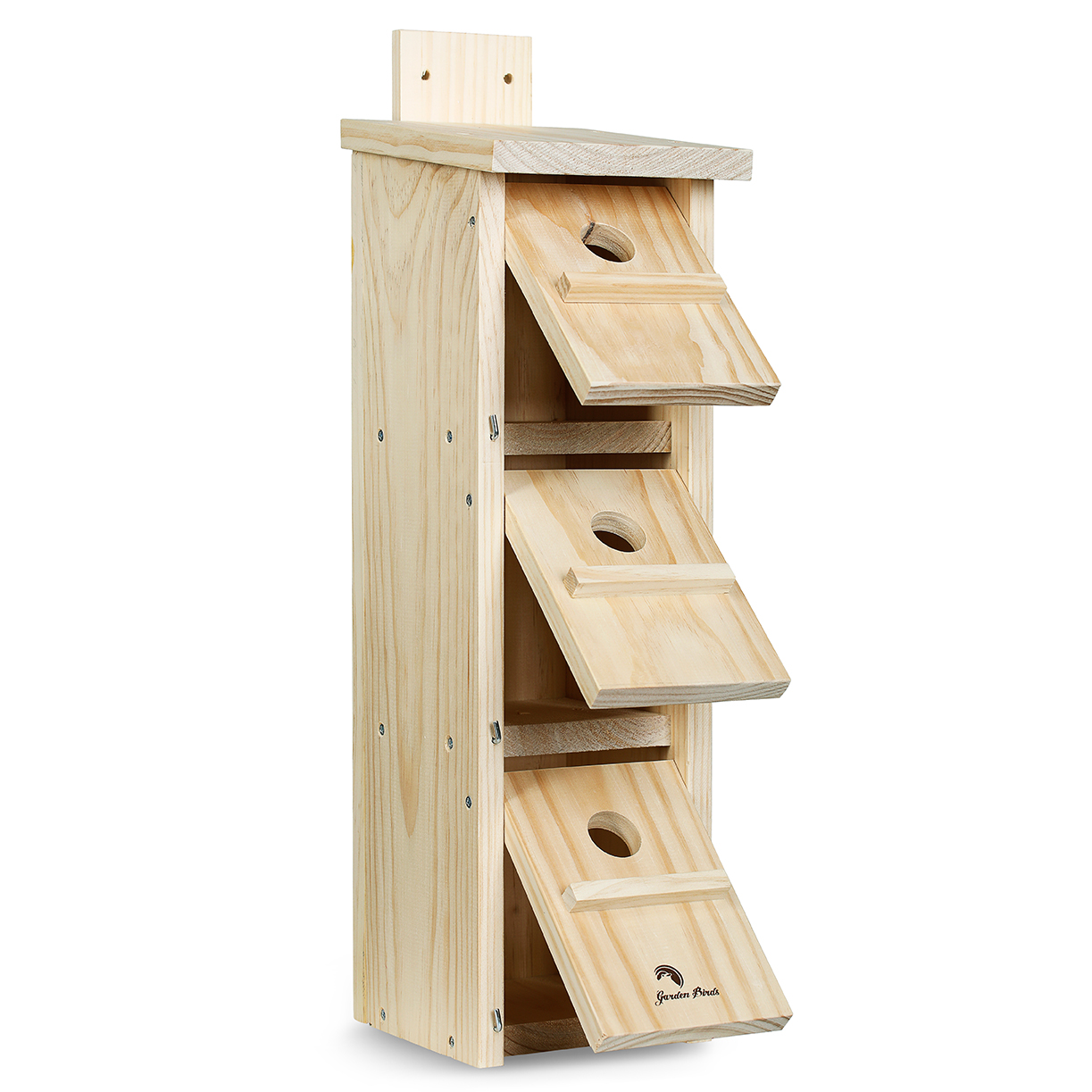 Caja nido de madera triple para colonia de gorriones