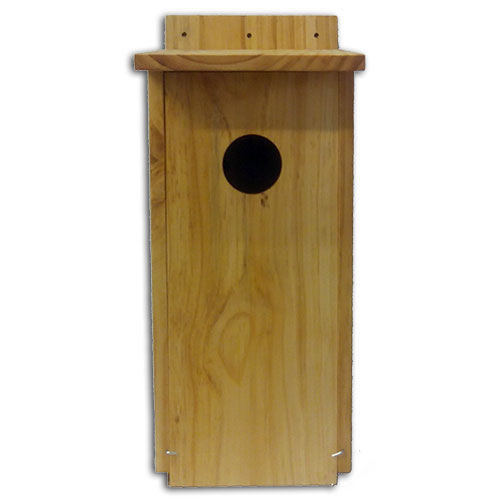 Caja nido para mochuelo en madera tratada