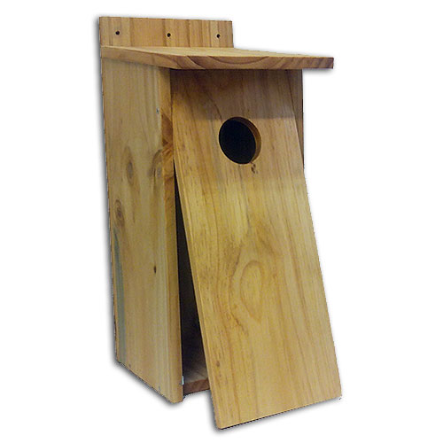 Caja nido para mochuelo en madera tratada