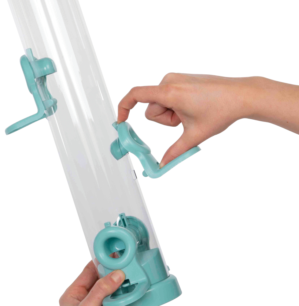 FLO-S2B Comedero tubular de plástico 4 accesos color AQUA                                    