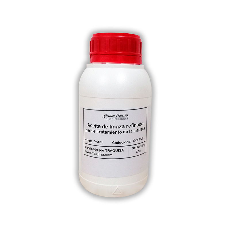 Aceite de linaza para el tratamiento de la madera en cajas nido y comederos 500ml