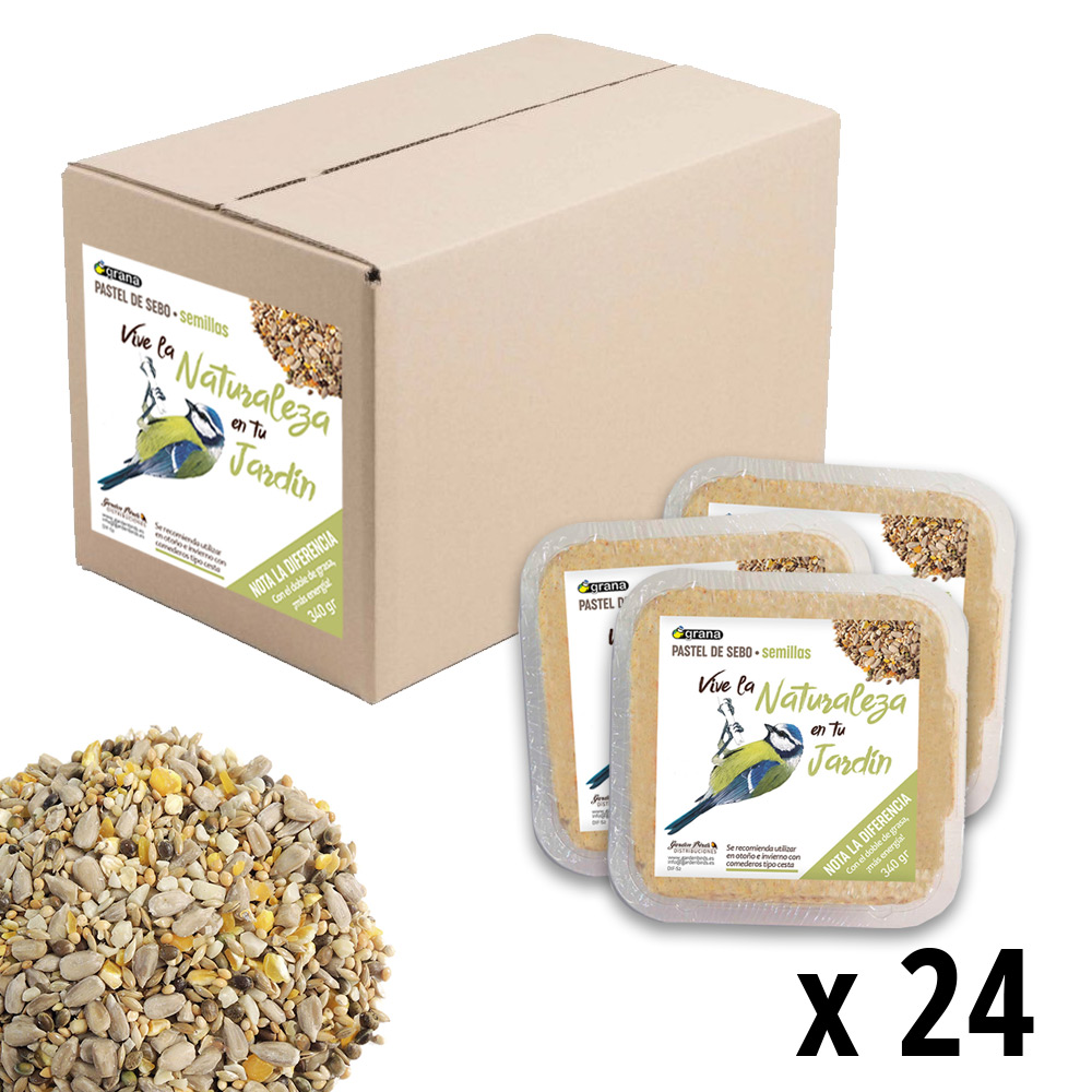 DIF-S24 Caja con 24 unidades del pastel de sebo con mezcla de semillas