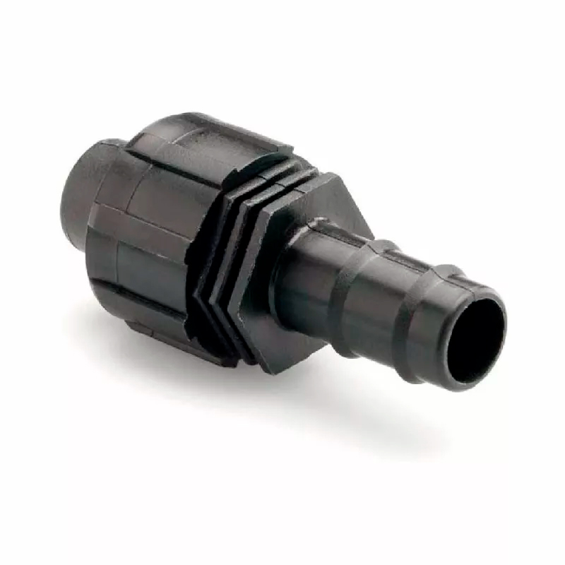 Enlace a tubo de goteo para cinta de riego de 16mm con cierre roscado 1