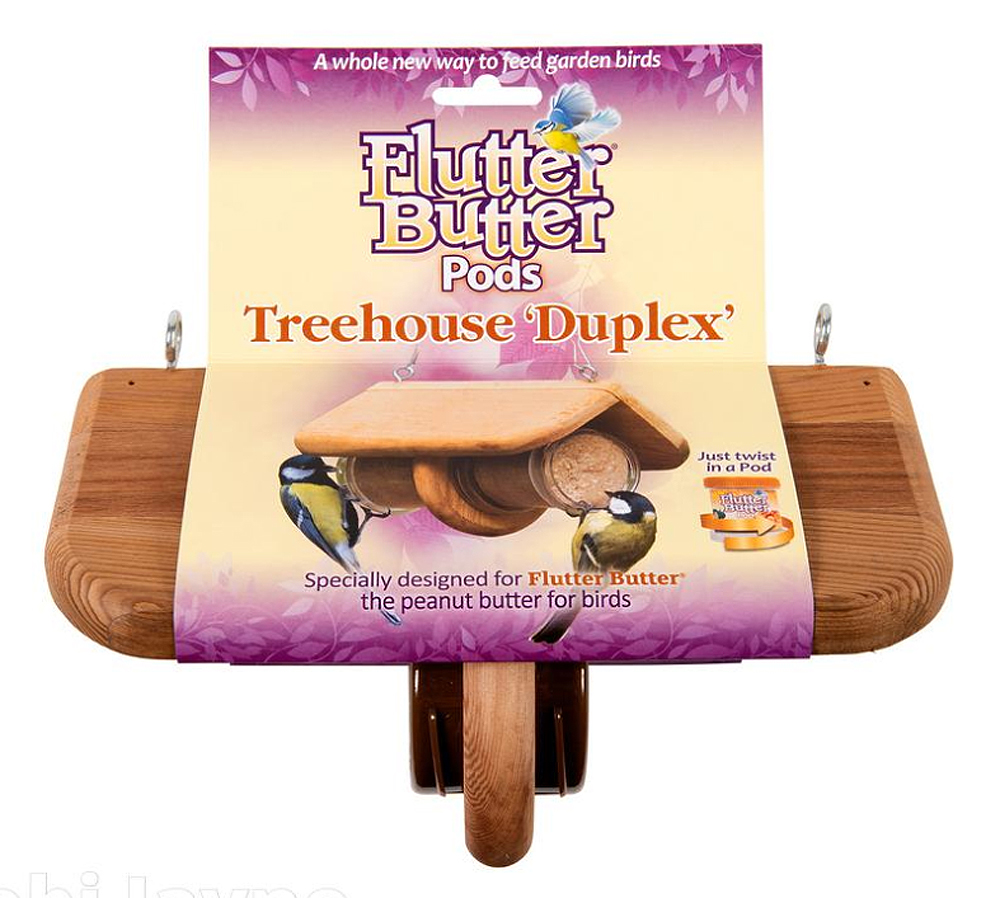 FB-THD Treehouse duplex comedero Flutter Butter para botes de sebo