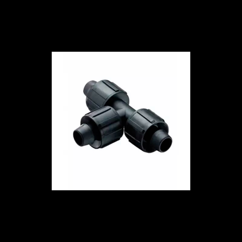 Enlace en forma de T pra cinta de riego de 16mm con cierre roscado 1