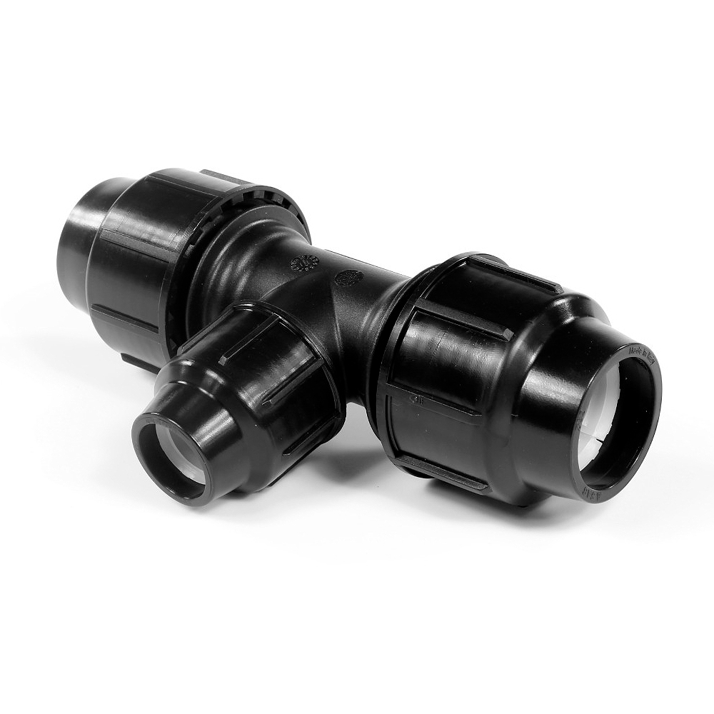 Te reducida 25-20mm fitting PE para tubería de 25mm 1
