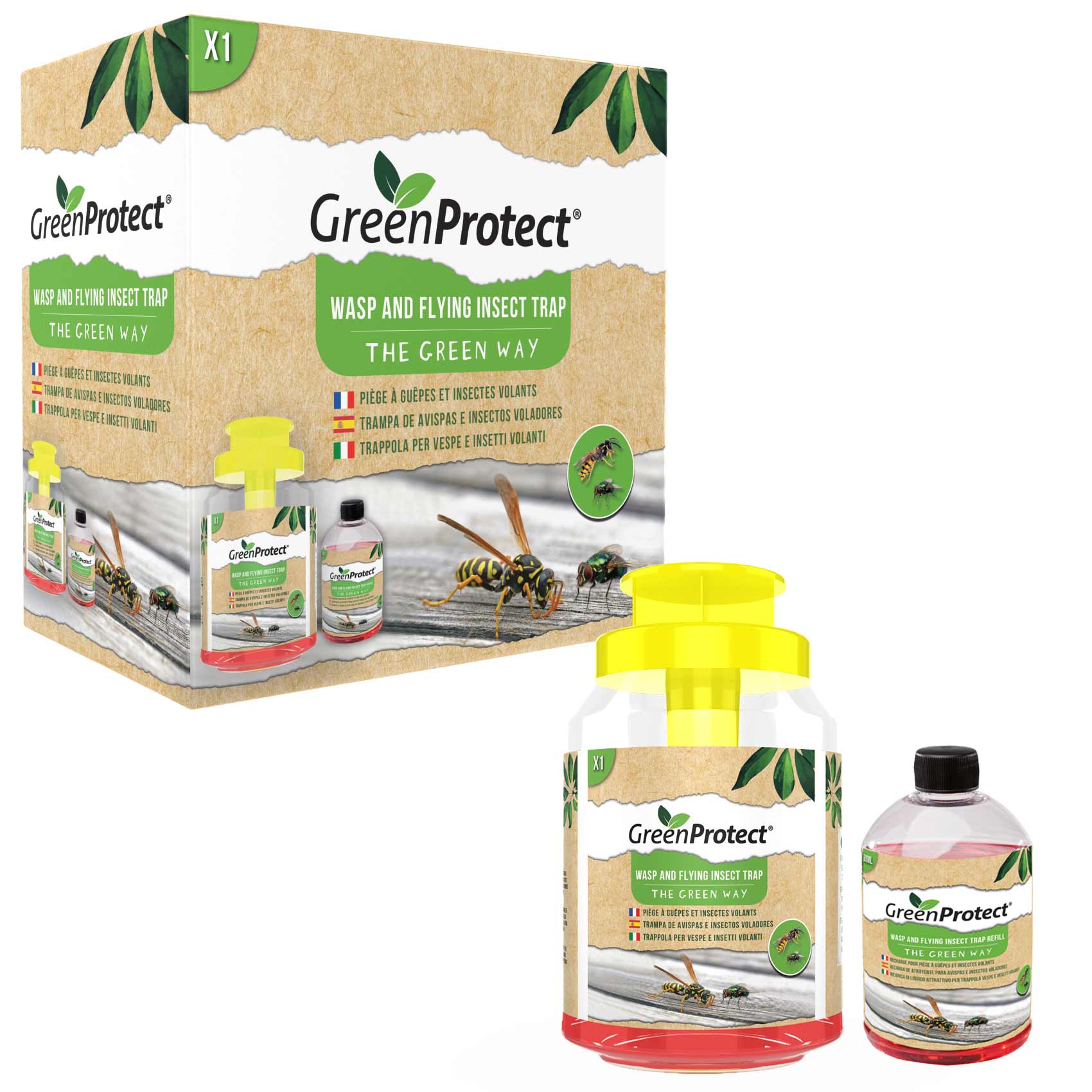 Trampa para avispas y moscas Green Protect + atrayente 500ml 1