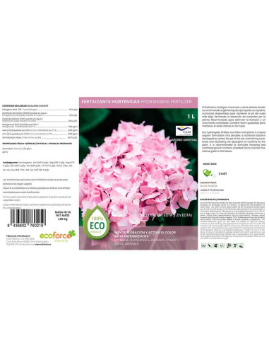 Abono Hortensias líquido ecológico Cultivers 250 ml
