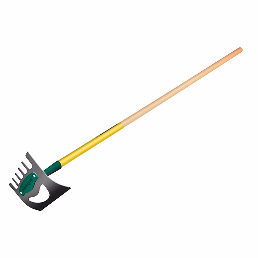 Binador-azada y rastrillo de jardín con mango de madera de 150cm naturOvert Leborgne 1