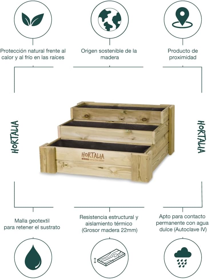 Cajón de cultivo Box Stairs 80 Hortalia 4