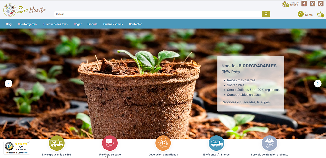 la primera tienda online de productos ecológicos para el huerto